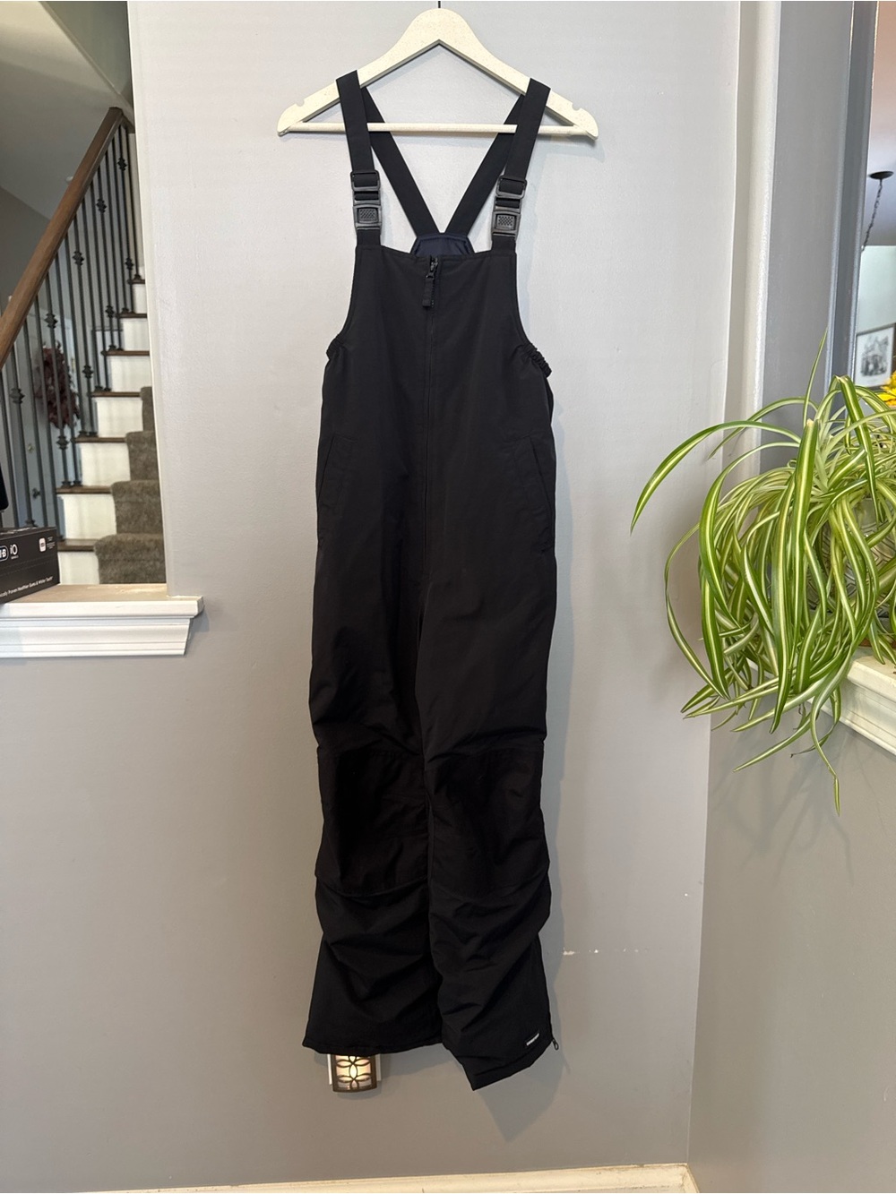 Lands' End Black Insulated Bib Snow Overalls